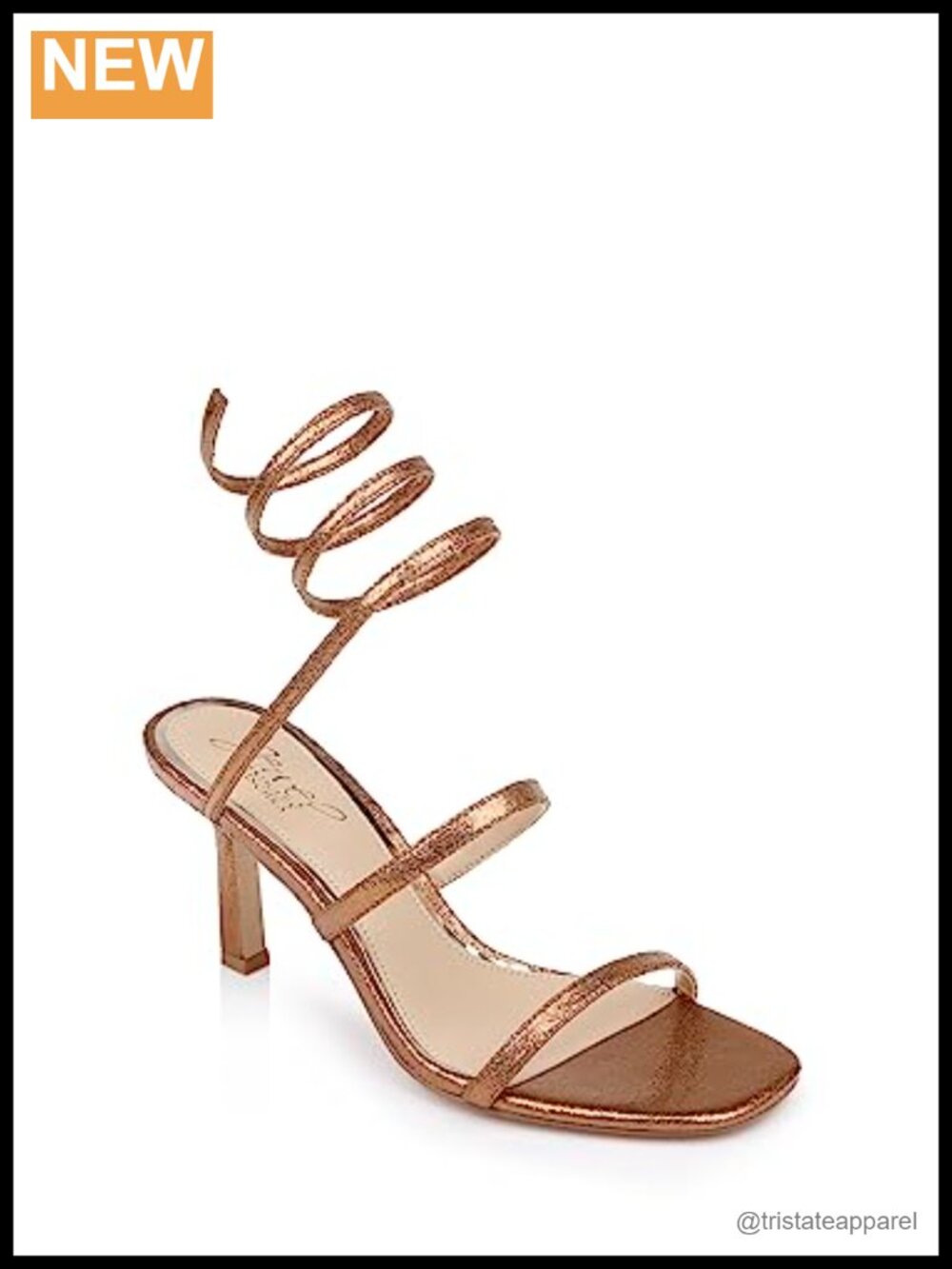 Metallic Wrapped Ankle Stiletto Heel Lace Up Open Toe Sandal